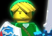 Link, the Legends of Zelda player character, is here portrayed in the style of Lego.